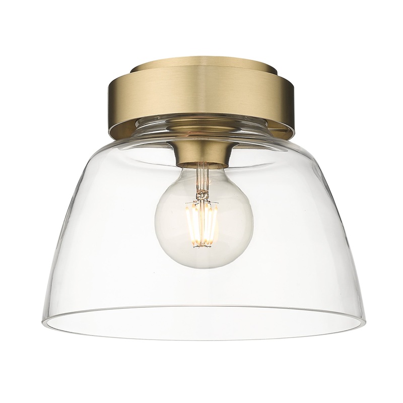 Remy BCB Flush Mount – 10″ in Brushed Champagne Bronze with Clear Glass Shade