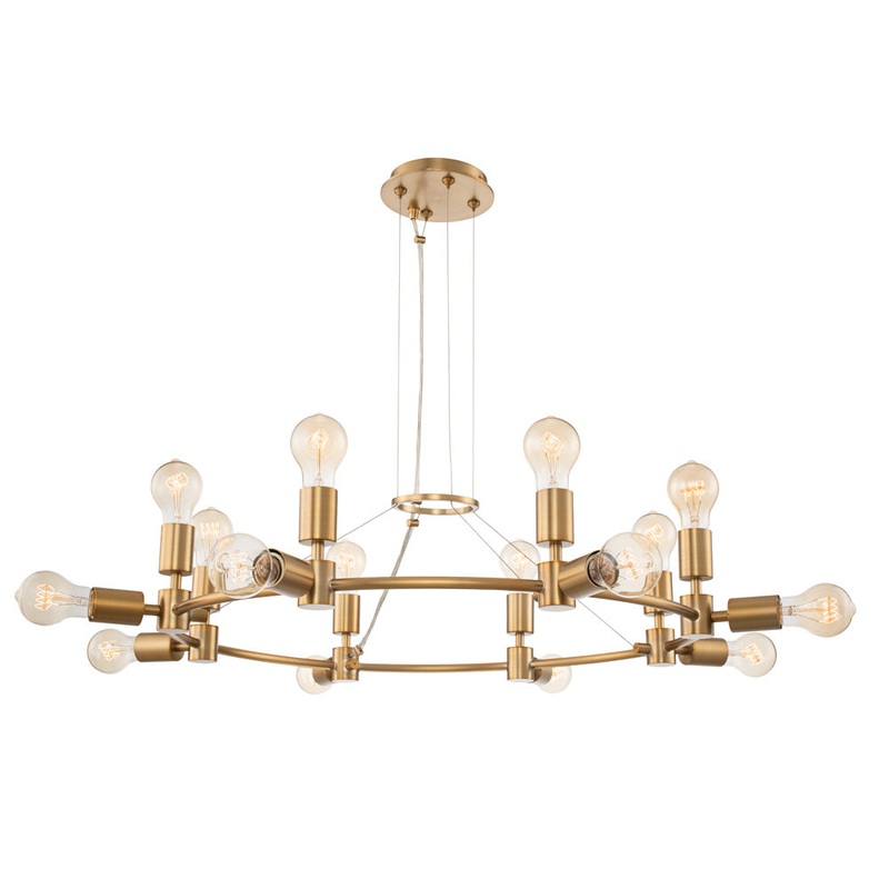 16 Light Chandelier from the Union Collection in Winter Brass Finish by Kalco