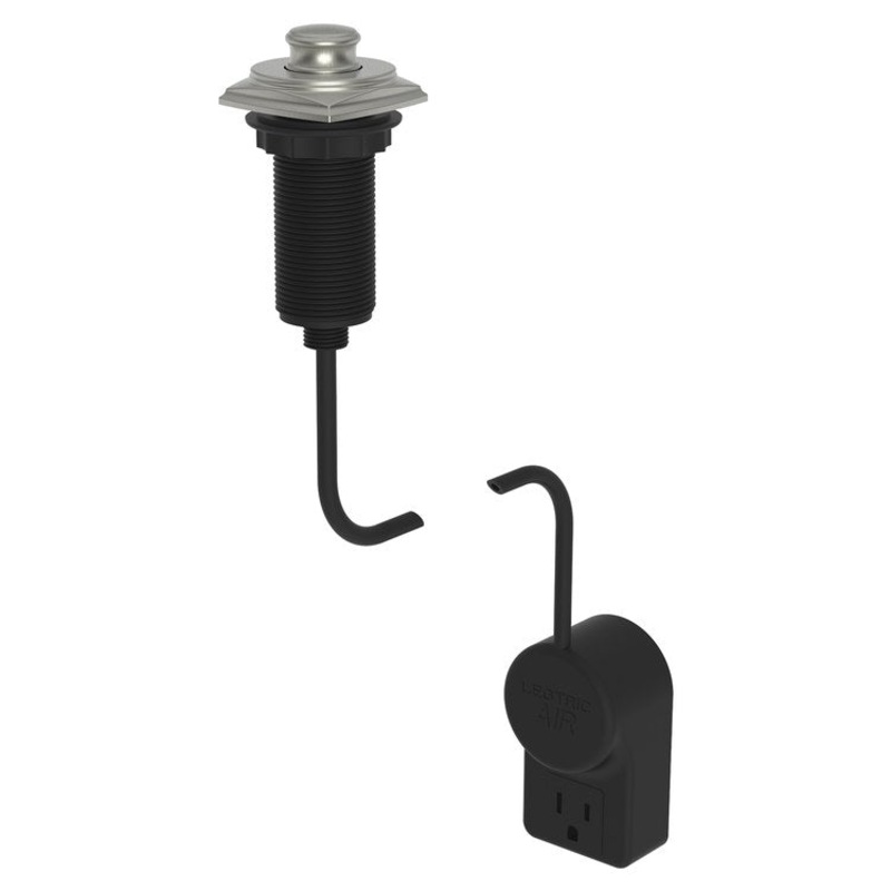Air Activation Switch Zemora Disposer with Power Adapter Satin Nickel PVD Brass