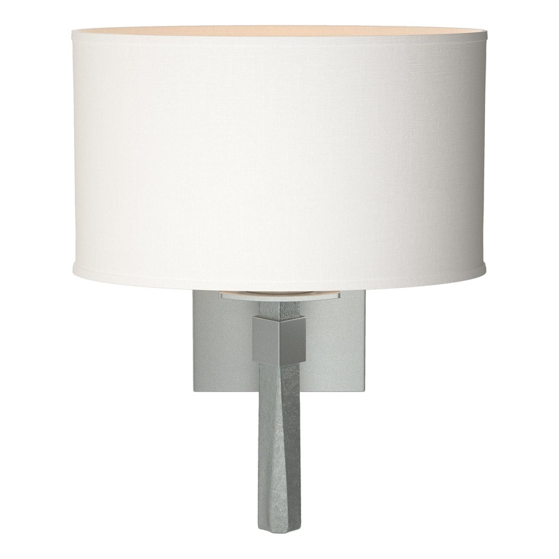 Beacon Hall Oval Drum Shade Sconce Vintage Platinum Natural Anna Shade (SF)