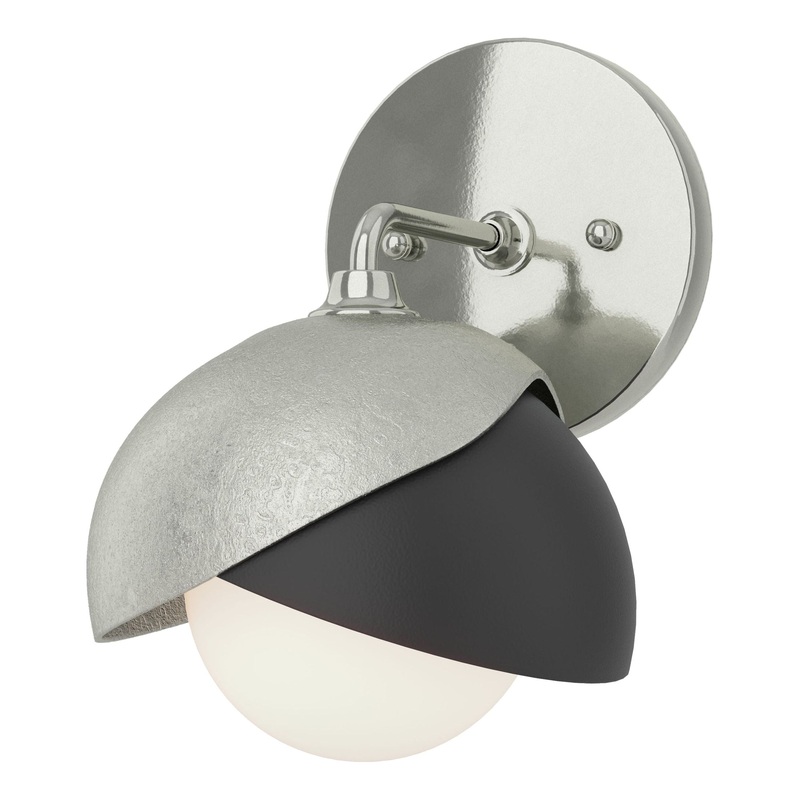 Brooklyn 1-Light Double Shade Bath Sconce Sterling Black