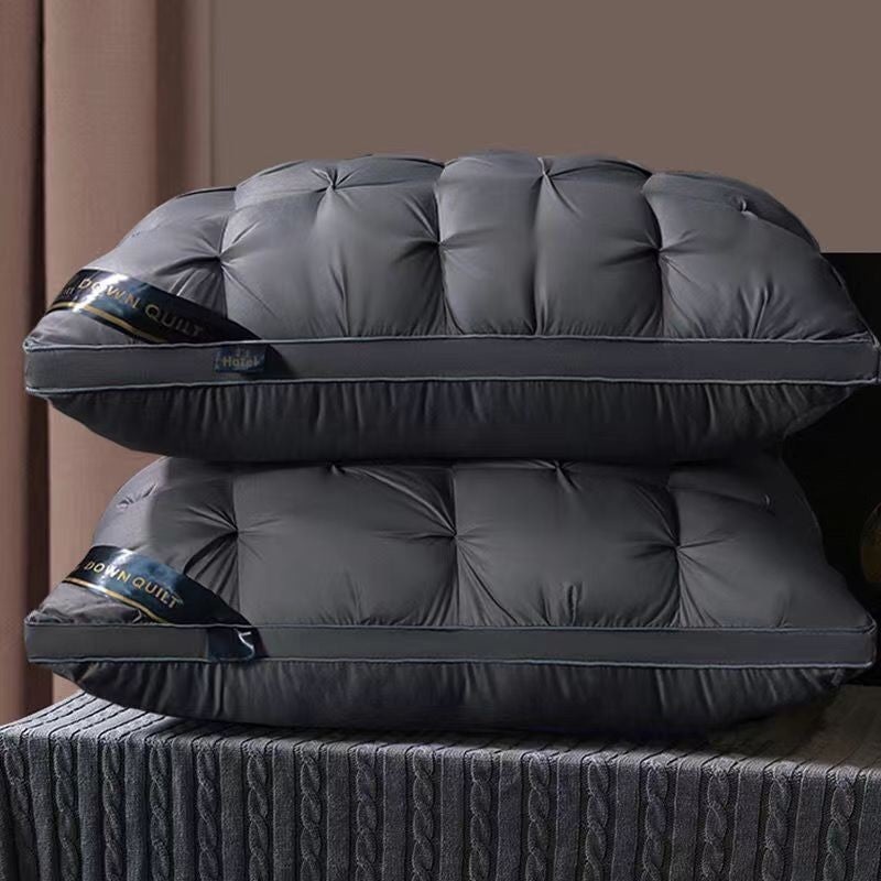 Dark Grey Luxury Adjustable Bed Pillow Set (2-Pack) – Hotel Quality Down Alternative for Ultimate Neck Support & Comfort