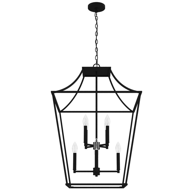 Eight Light Pendant from the Laurel Ridge Collection in Natural Black Iron Finish by Hunter