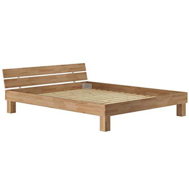 Erst-Holz Solido Extra Largo Matrimoniale/futon 180×200 in Faggio Oliato con doghe rigide 60.86-18