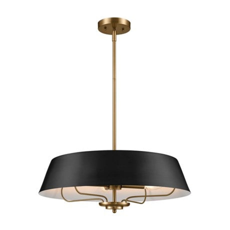Four Light Pendant/Semi Flush Mount from the Luella Collection in Black Finish by Kichler
