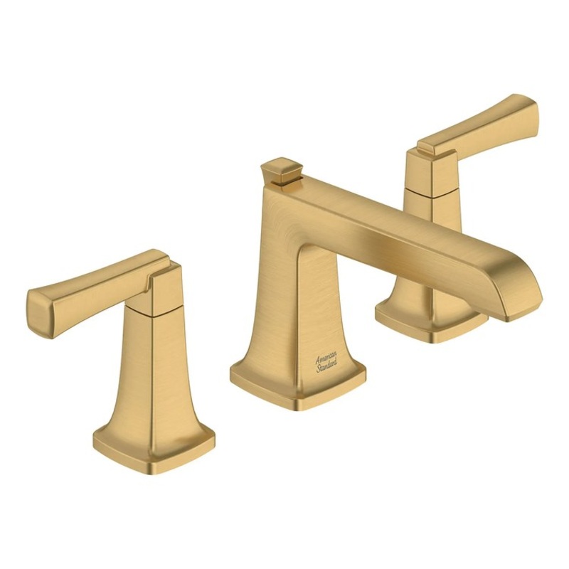 Lavatory Faucet Townsend Widespread 6-12 Inch Spread 2 Lever ADA CALGreen/WaterSense/CEC Brushed Cool Sunrise 1.2 Gallons per Minute Push Pop-Up Drain 3 Hole