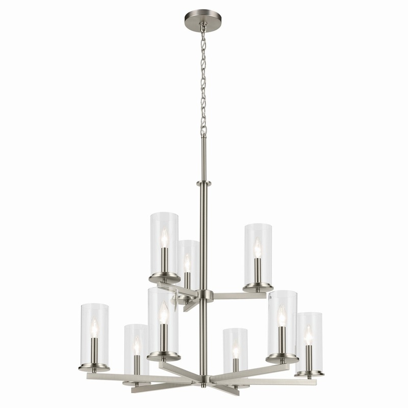 Nine Light Chandelier from the Crosby Collection in Brushed Nickel Finish by Kichler