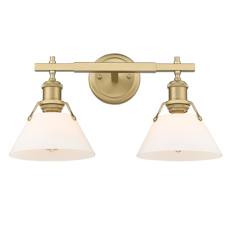Orwell BLK 2 Light Bath Vanity in Brushed Champagne Bronze with Opal Glass Shade