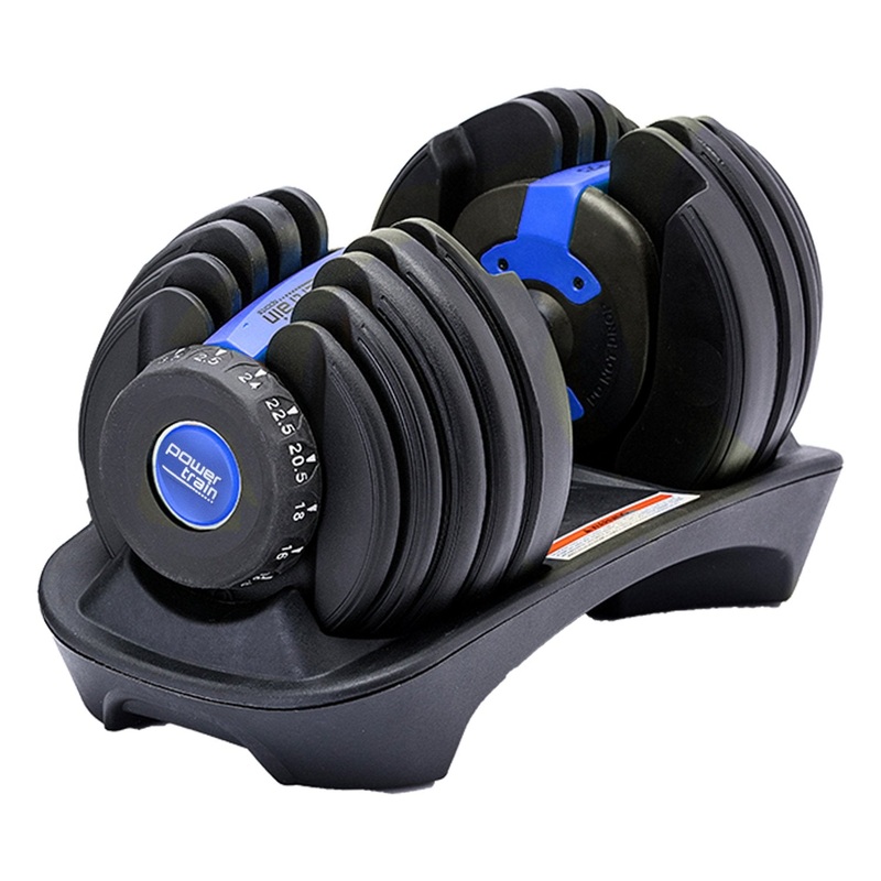 Powertrain 24KG Adjustable Home Gym Dumbbell – Blue