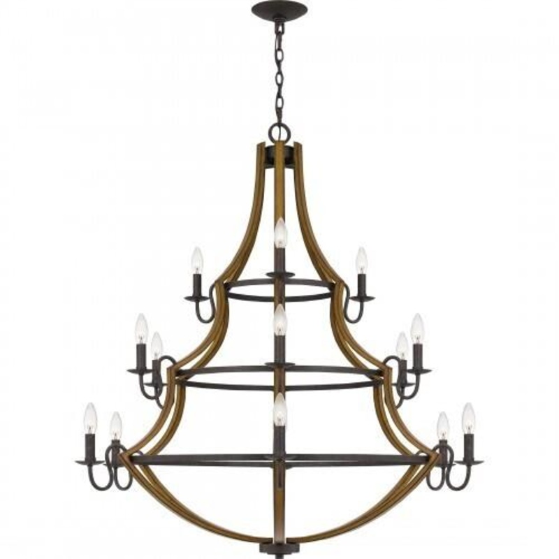 Quoizel SHR5015RK Shire Chandelier 15 lights  rustic black Chandelier