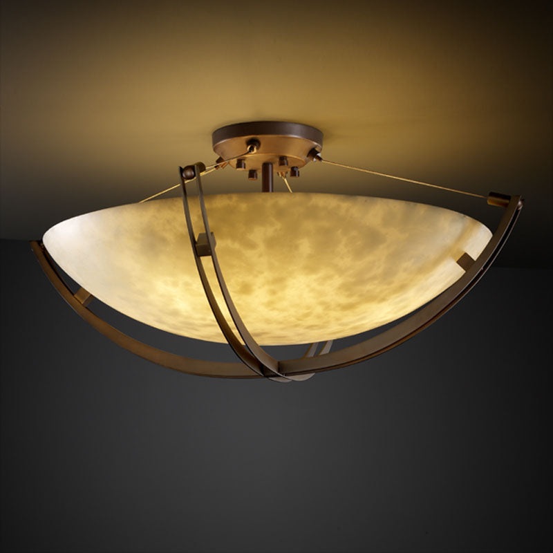 Semi-Flush Mount from the Clouds Collection in Dark Bronze Finish by Justice Designs