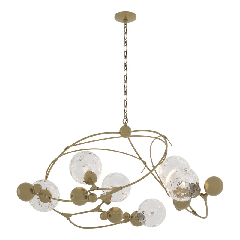 Sprig Circular Pendant Modern Brass Water Glass (LL)