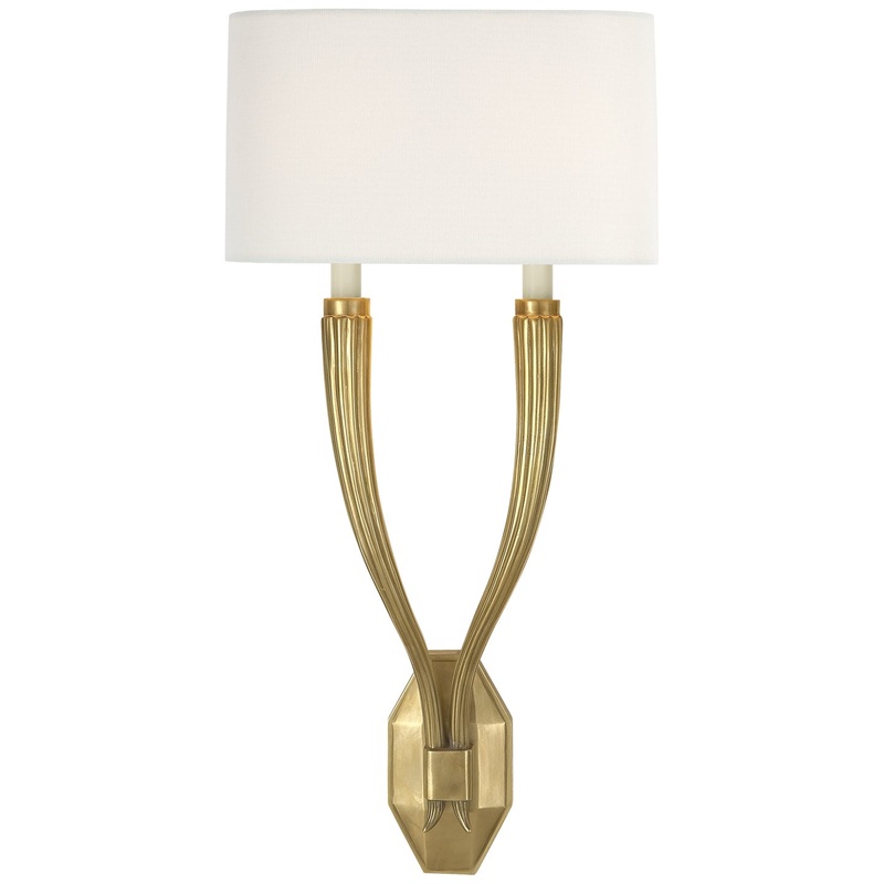 Two Light Wall Sconce from the Ruhlmann Collection in Antique-Burnished Brass Finish by Visual Comfort Signature