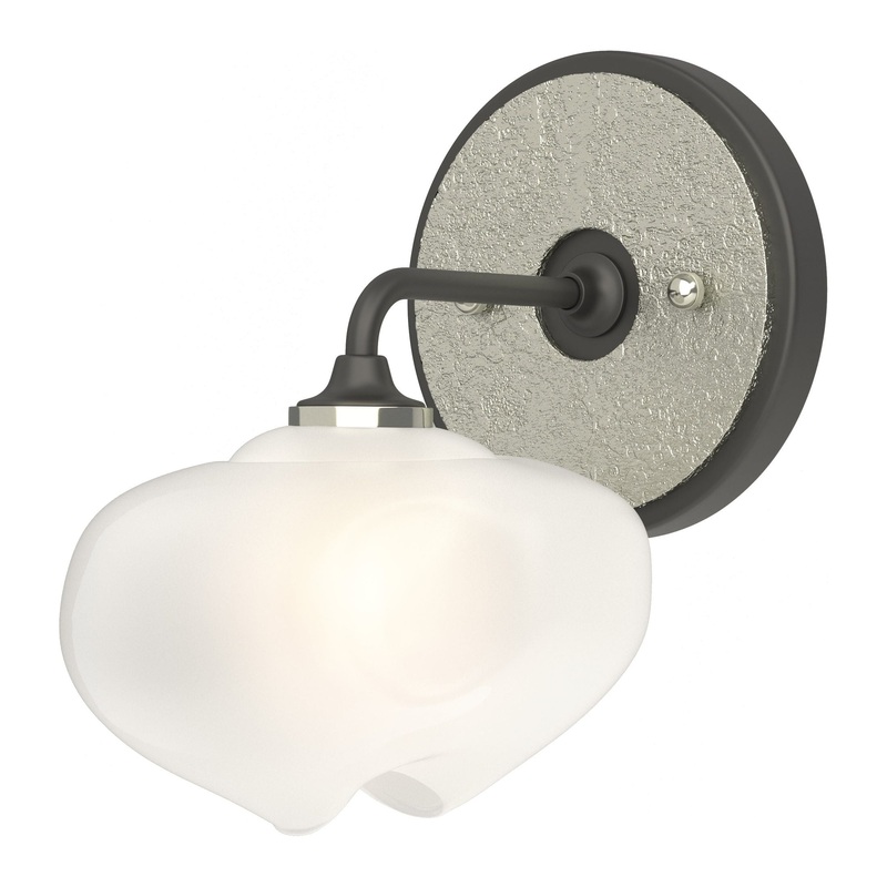 Ume 1-Light Curved Arm Bath Sconce Black Sterling