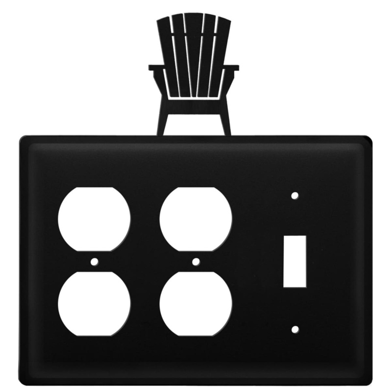 Village Wrought Iron EOOS-119 Triple Adirondack Double Outlet and Single Switch Cover CUSTOM Product