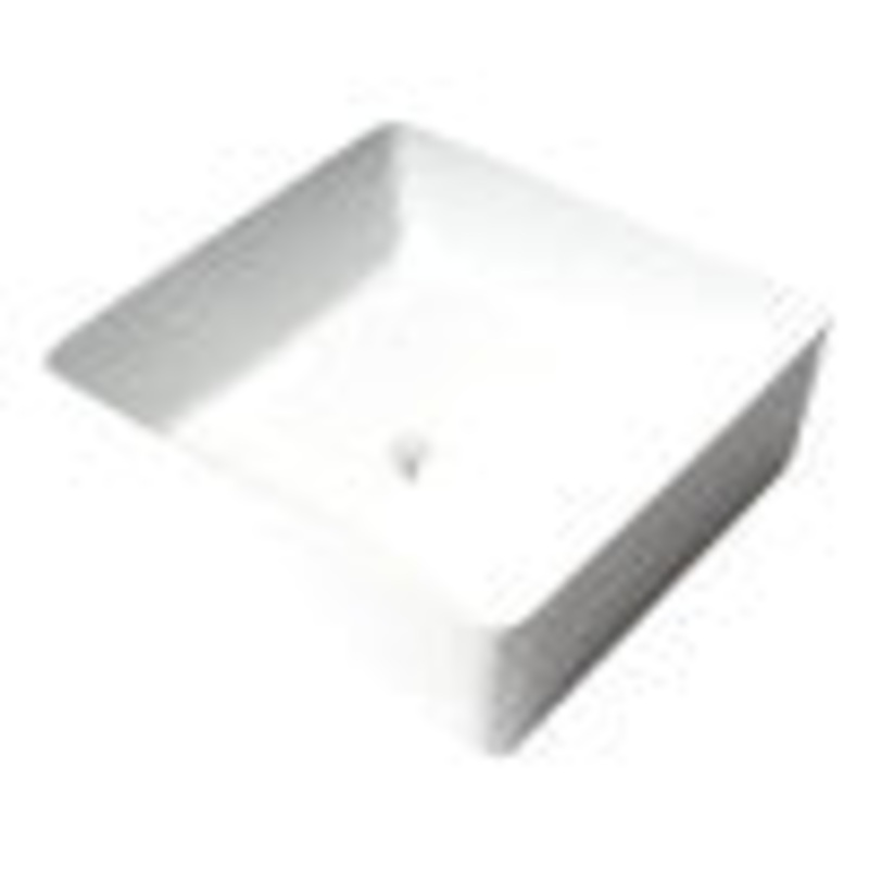 ALFI brand ABC903-W White 16″ Modern Square Above Mount Ceramic Sink