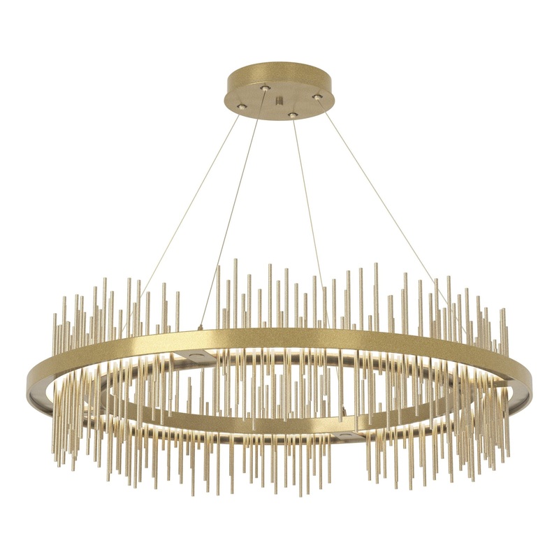 Gossamer Circular LED Pendant Modern Brass Soft Gold