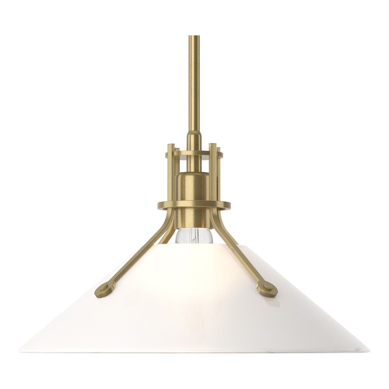 Henry Medium Glass Shade Pendant Modern Brass Frosted Glass (FD)