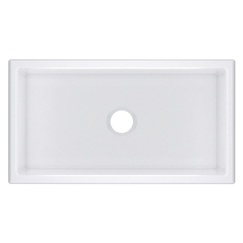 Kitchen Sink Shaker 33 Inch 1 Bowl White Undermount Rectangular Fireclay