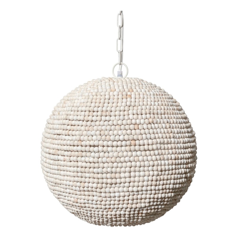 Theta Pendant Whitewashed Wood