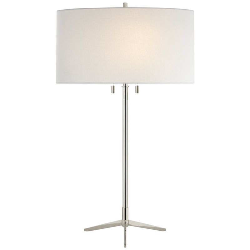 Two Light Table Lamp from the Caron Collection in Polished Nickel Finish by Visual Comfort Signature