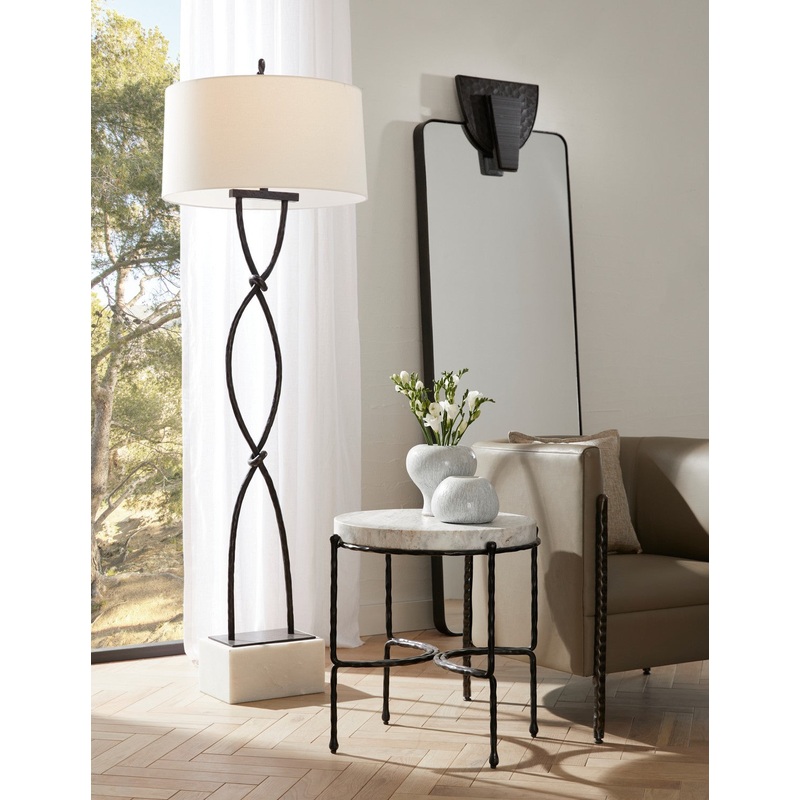 Arteriors PFI11-SH036 Dutton One Light Floor Lamp Blackened/White/White/White