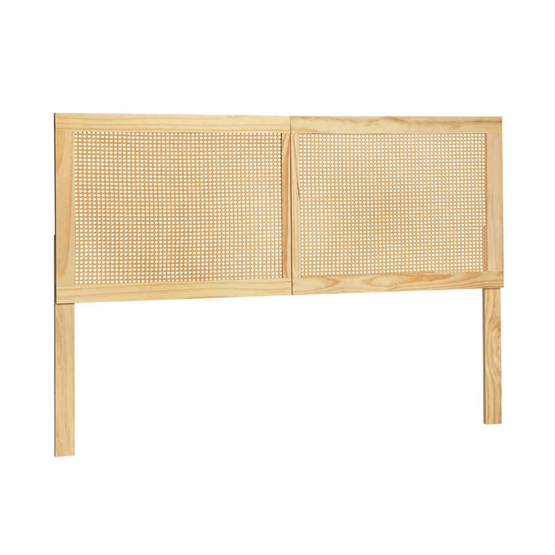Artiss Bed Head Headboard Double Rattan – RIBO Pine