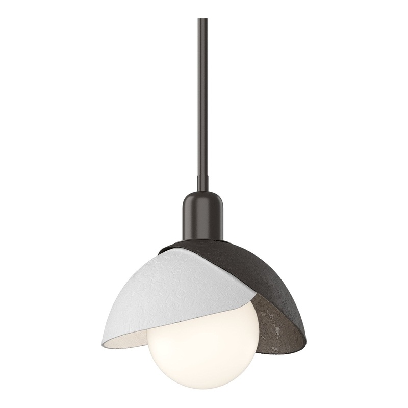 Brooklyn Double Shade Mini Pendant Oil Rubbed Bronze White