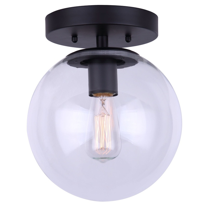 Camilo 1-Light Flush Mount Black with Clear Glass