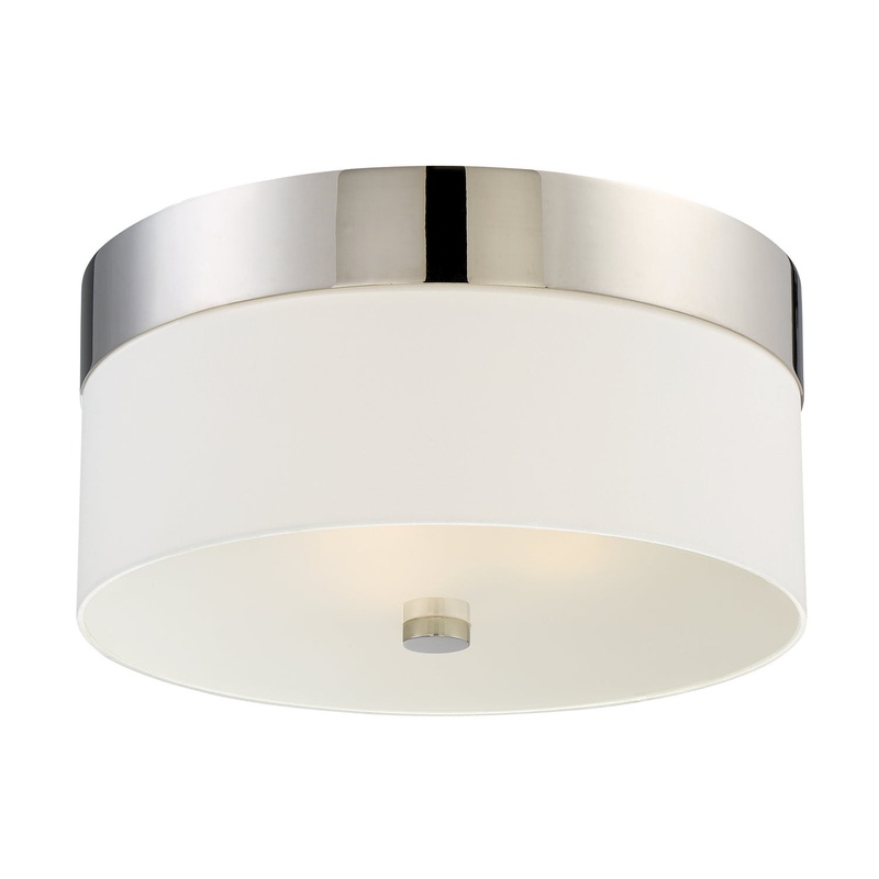 Crystorama 293-PN Grayson Three Light Flush Mount Polished Nickel