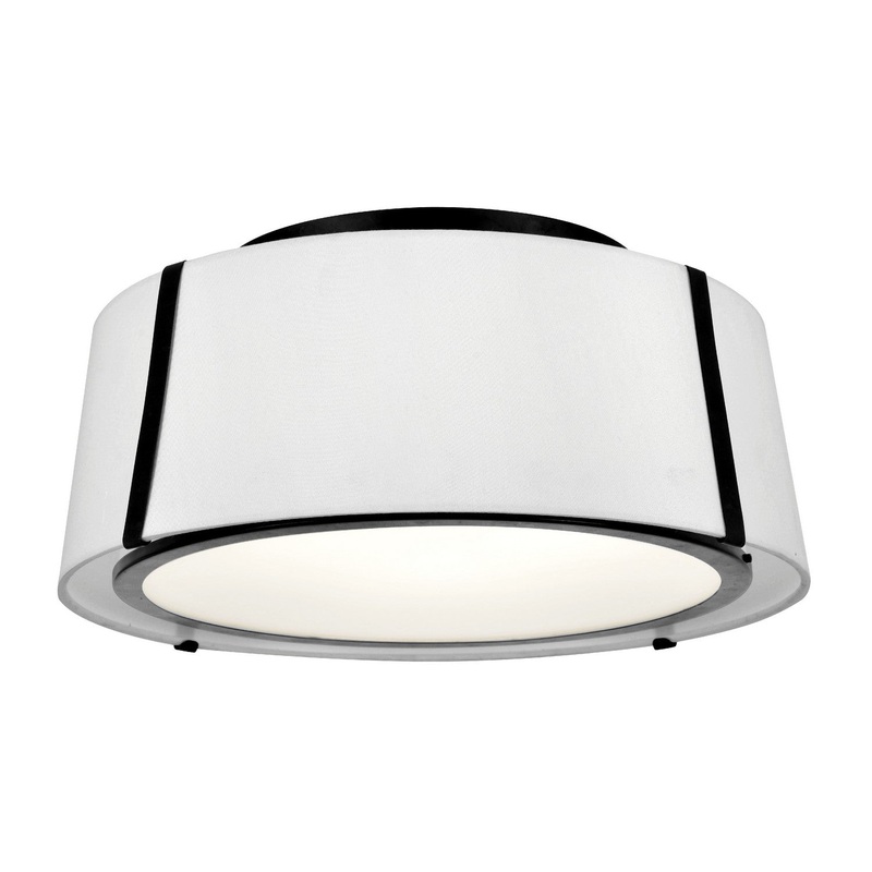 Crystorama FUL-905-BK Fulton Three Light Semi Flush Mount Black