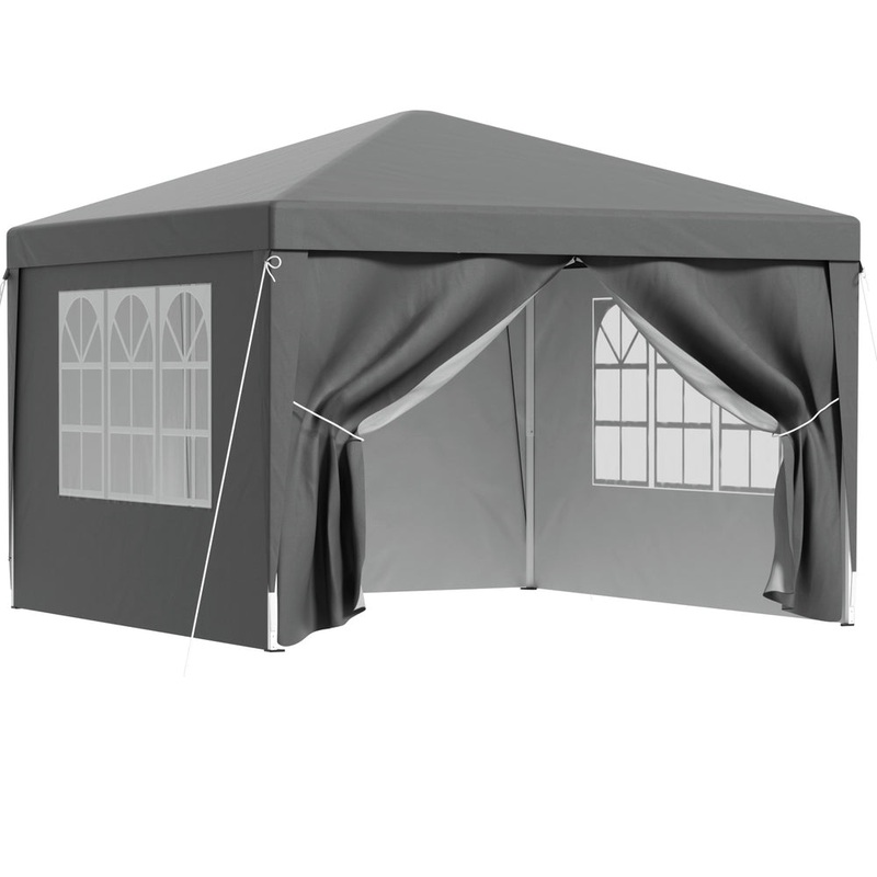 Instahut Gazebo 3×3 Pop Up Marquee Folding Tent Wedding Gazebos Camping Outdoor Shade Canopy Gray