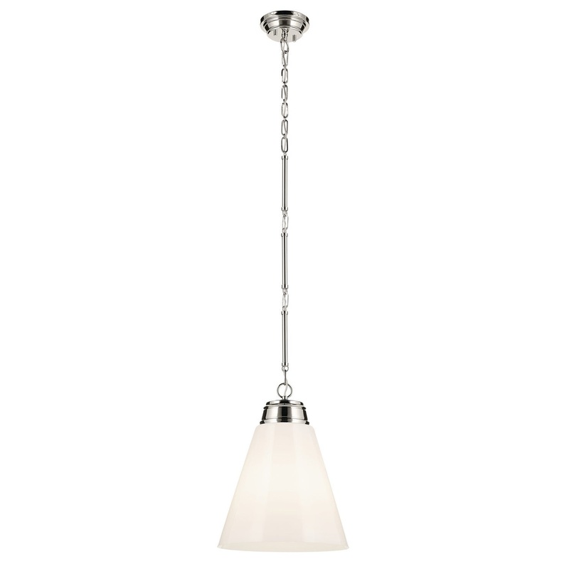 Kichler 52662PN One Light Pendant, Polished Nickel