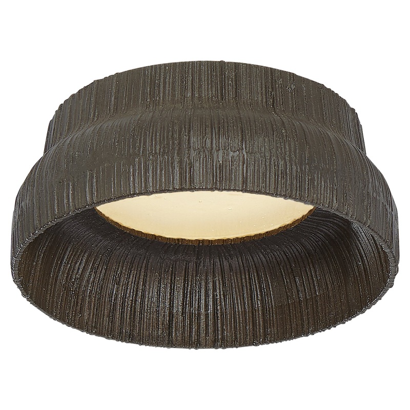 LED Flush Mount from the Utopia Collection in Aged Iron Finish by Visual Comfort Signature