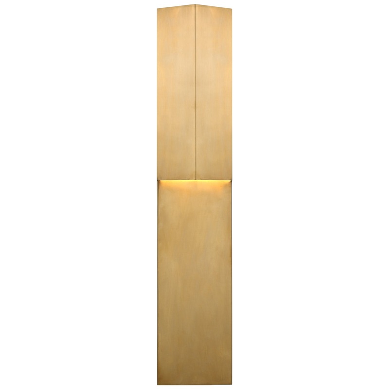 LED Outdoor Wall Sconce from the Rega Collection in Antique-Burnished Brass Finish by Visual Comfort Signature