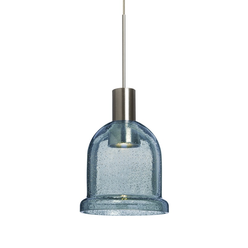 LED Pendant from the Kiba Collection in Satin Nickel Finish by Besa