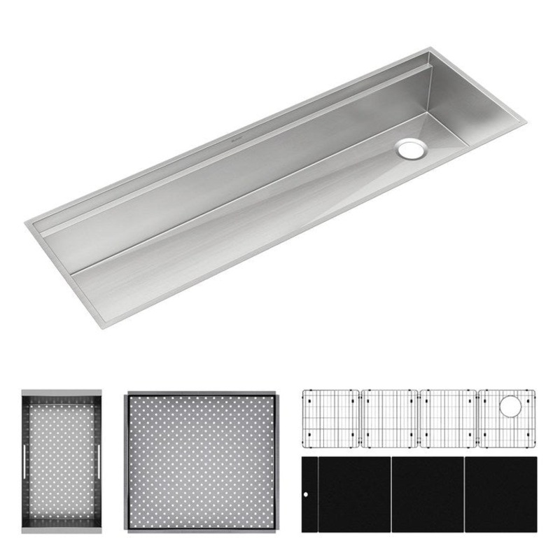 Sink Kit Circuit Chef 59-1/2 x 20-1/2 Inch 1 Bowl Stainless Steel/Black Undermount