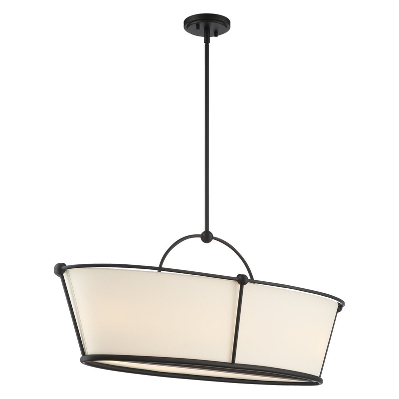 Six Light Island Pendant from the Pulito Collection in Matter Black Finish by Eurofase