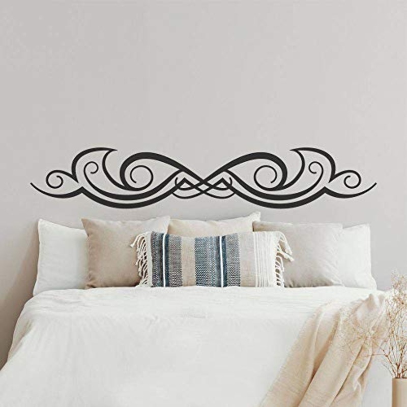 T-MK434 – Adesivi per testiera del letto, 25 x 140 cm, colore: Nero