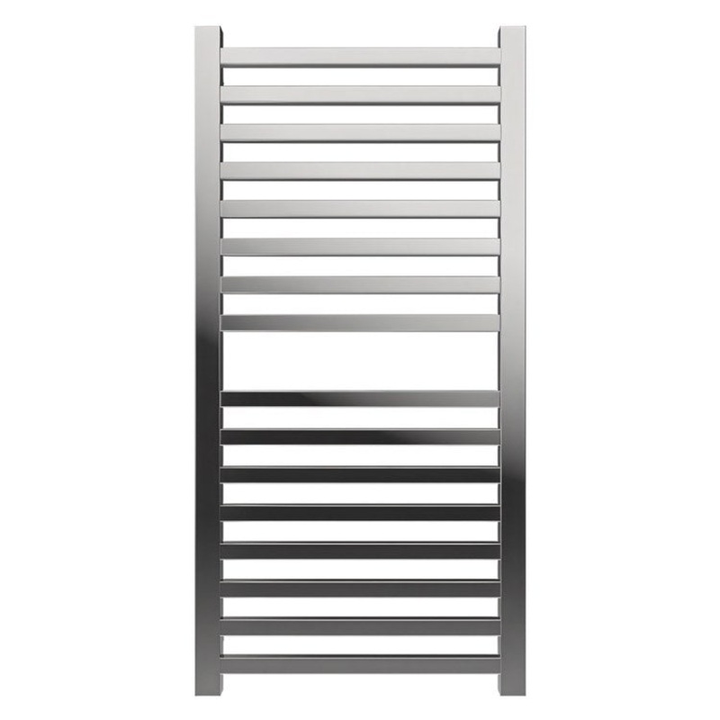 Towel Warmer Quadro 16 Square Bar Hardwire 751 BTU 21 x 42 Inch Polished Stainless 304 Stainless Steel