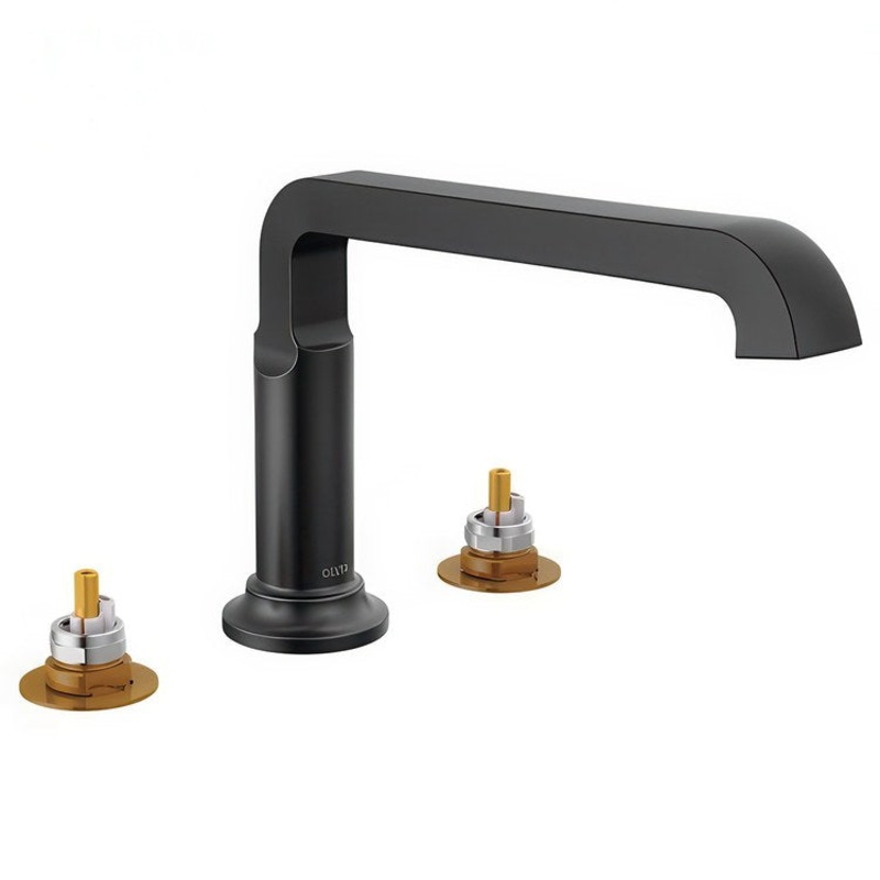 Tub Trim Deck Mount Less Diverter 2 Lever Matte Black WaterSense ADA 18 Gallons per Minute