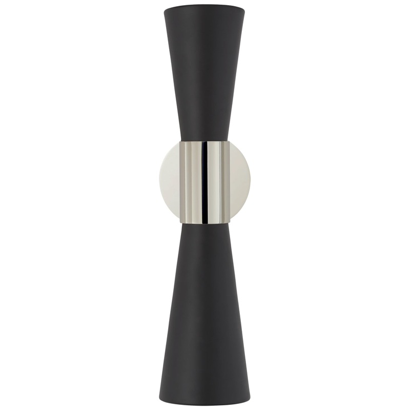 Two Light Wall Sconce from the Clarkson Collection in Polished Nickel Finish by Visual Comfort Signature