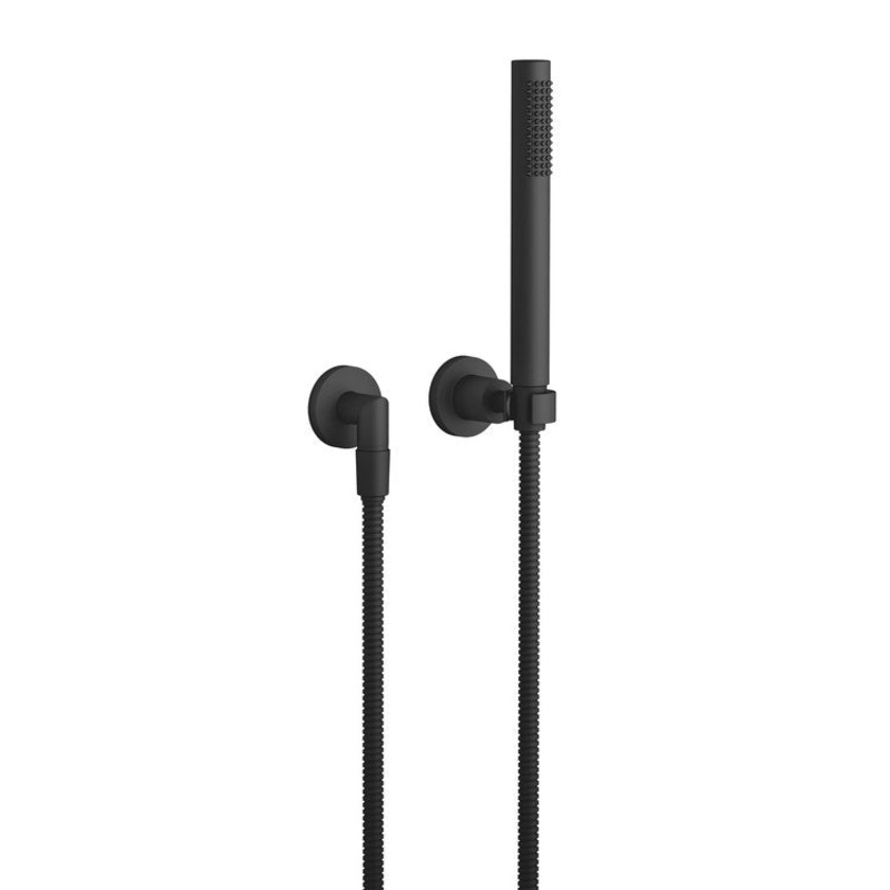 Handshower Set TARA with Individual Flanges Matte Black Compact Rain 1.8 Gallons per Minute