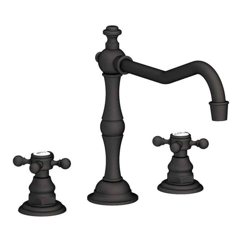 Kitchen Faucet Chesterfield 8 to 20 Inch Spread 2 Cross ADA Flat Black Spout Height 5-13/16 Inch Spout Reach 9-7/16 Inch 1.8 Gallons per Minute