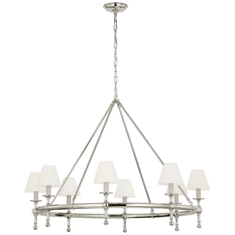 LED Chandelier from the Classic Collection in Polished Nickel Finish by Visual Comfort Signature