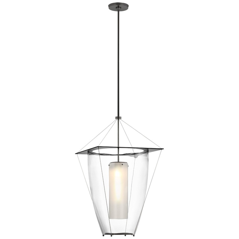 LED Lantern from the Ovalle Collection in Bronze Finish by Visual Comfort Signature