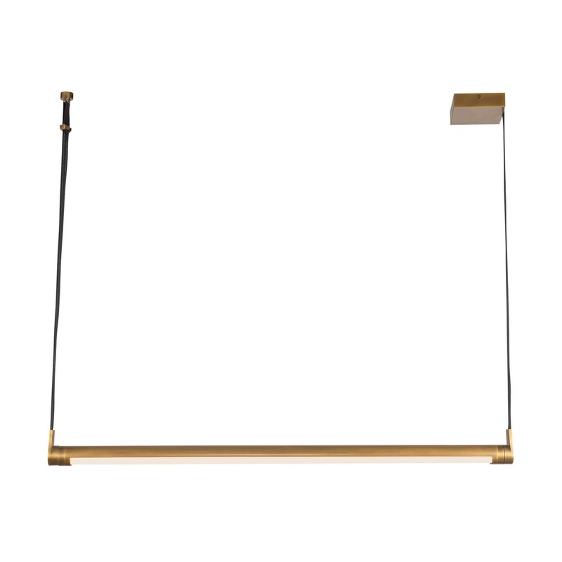 LED Linear Pendant from the Laurence Collection in Vintage Brass Finish by Kuzco Lighting