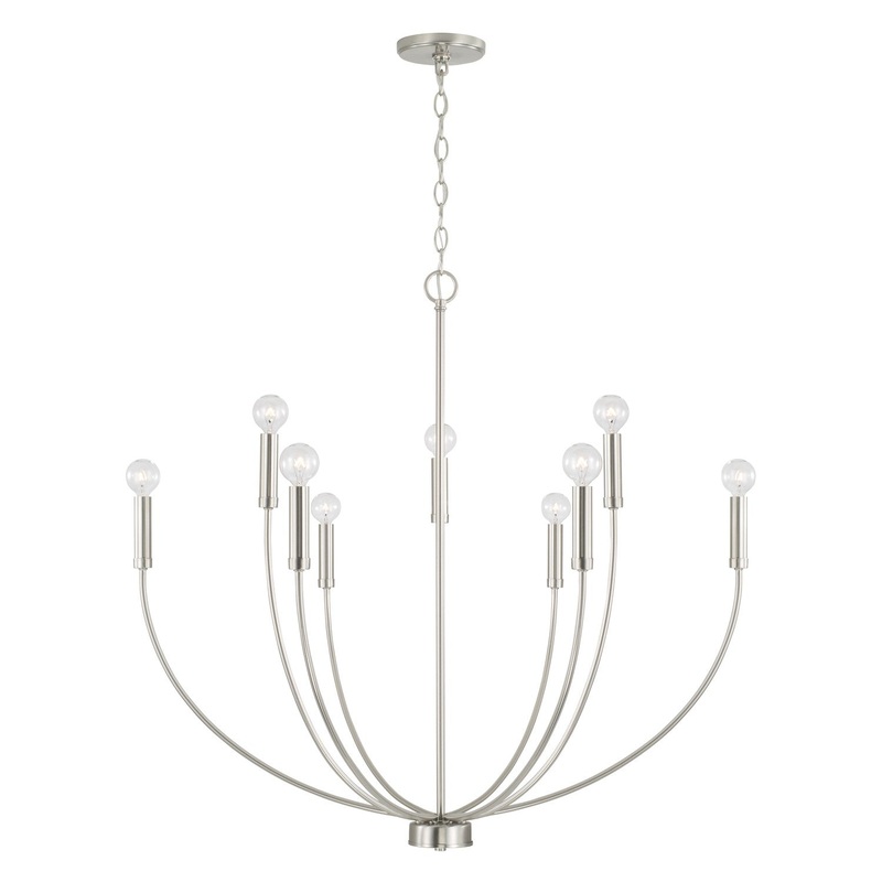 Nine Light Chandelier from the Ansley Collection in Brushed Nickel Finish by Capital Lighting