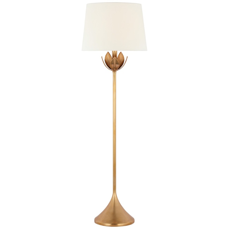 One Light Floor Lamp from the Alberto Collection in Antique-Burnished Brass Finish by Visual Comfort Signature