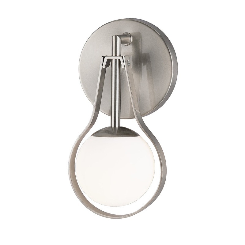 One Light Wall Sconce from the Pearl Collection in Brushed Nickel Finish by Justice Designs